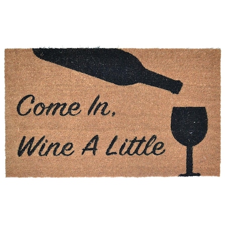 PVC Backed Coir Doormat Wine A Little